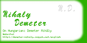 mihaly demeter business card